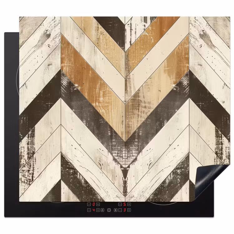 Inductie beschermer - Vintage Chevronhout — 1