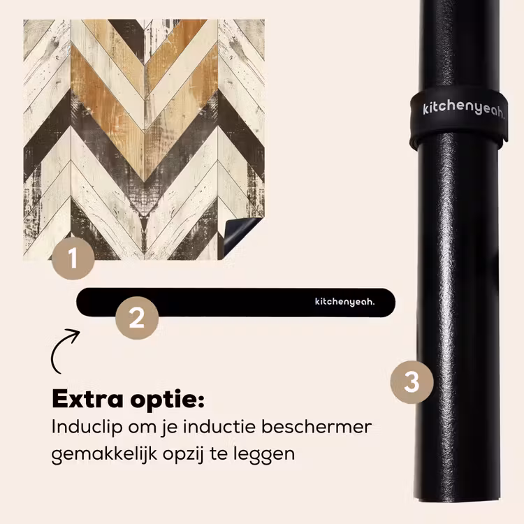 Inductie beschermer - Vintage Chevronhout — 8