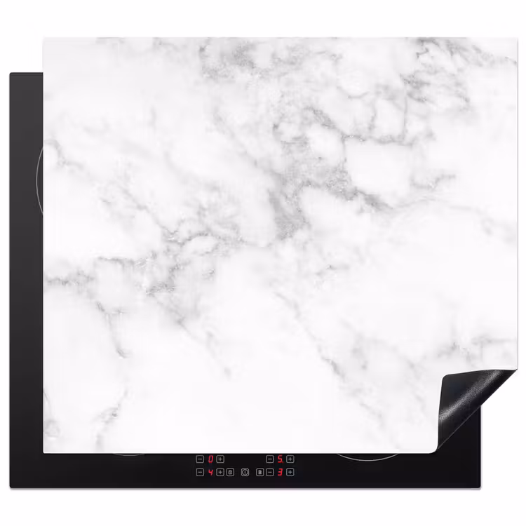 Inductie beschermer - Elegantie van Wit Marmer — 1