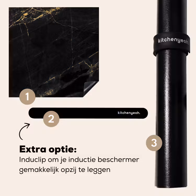 Inductie beschermer - Gouden Bliksem in Ebbenhout — 8