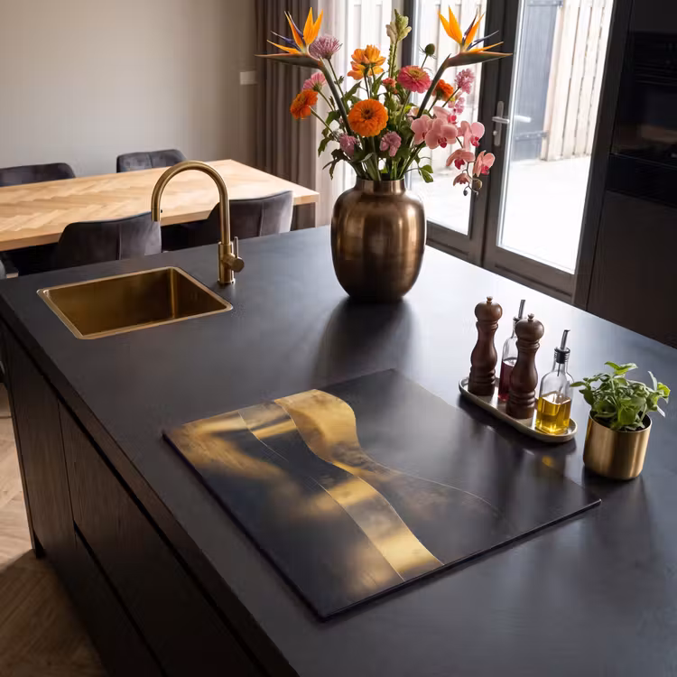 Inductie beschermer - Golven van Goud en Schaduw — 2