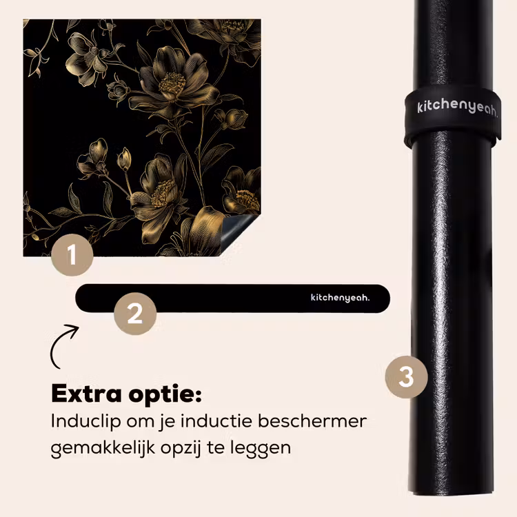 Inductie beschermer - Midnachtstuin in Monochrome Goud — 8