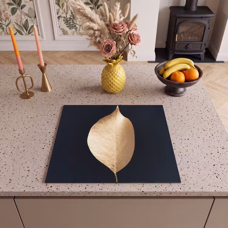 Inductie beschermer - Solitair blad in goud — 3