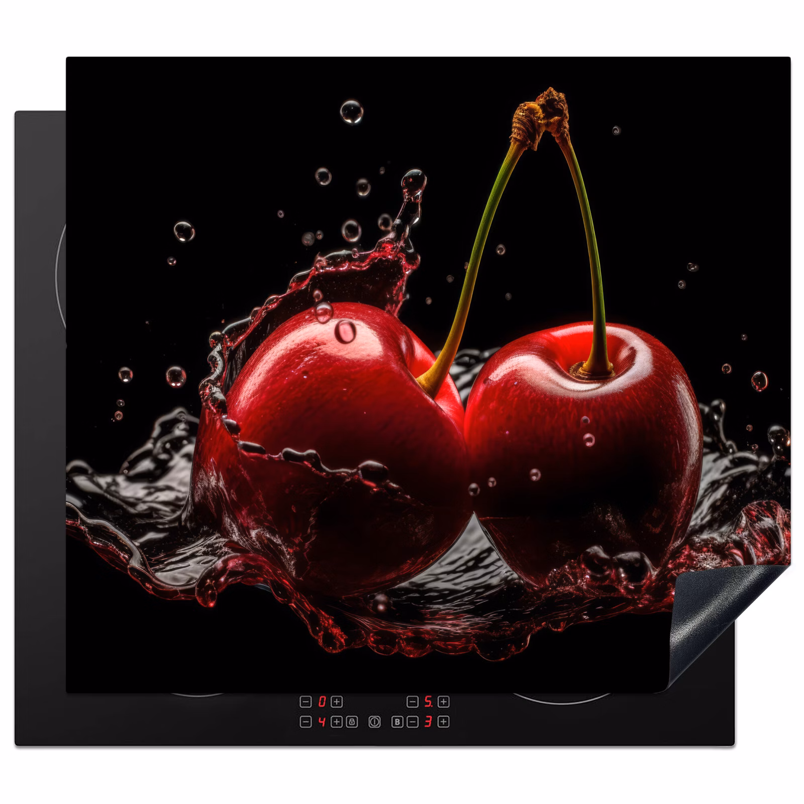 Inductie beschermer - Kersen - Rood - Fruit - Water - Zwart — 1
