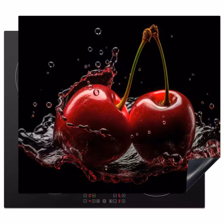 Inductie beschermer - Kersen - Rood - Fruit - Water - Zwart — 1