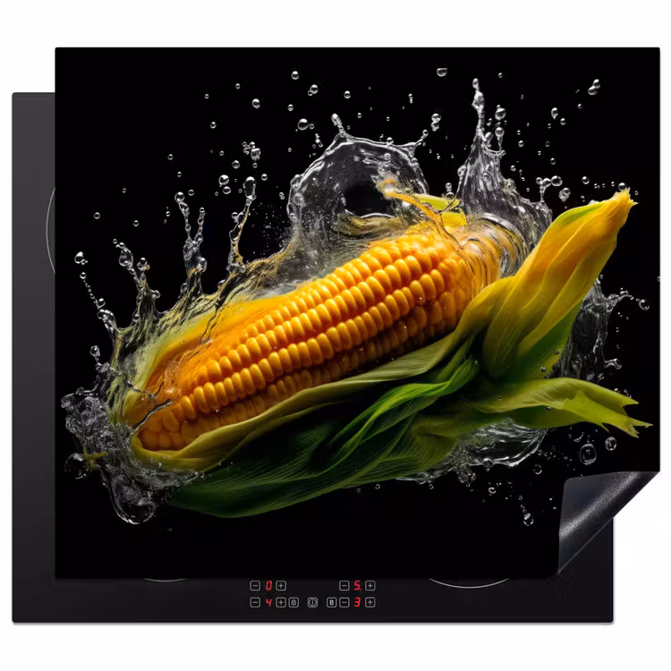 Inductie beschermer - Maïs - Groente - Planten - Zwart - Water — 1