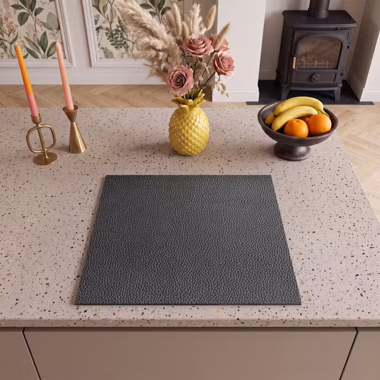 Inductie beschermer - Leertextuur in Zilverlicht — 3
