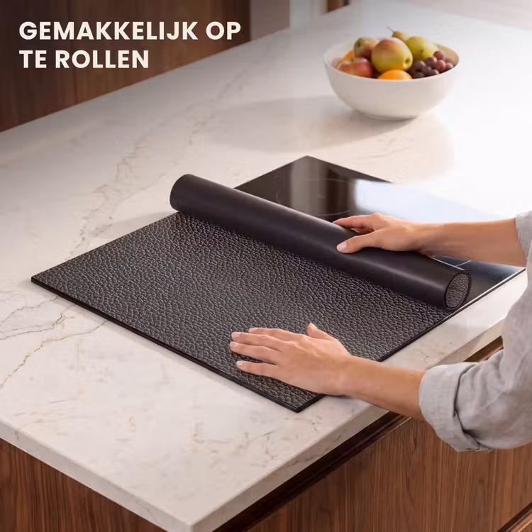 Inductie beschermer - Leertextuur in Zilverlicht — 7