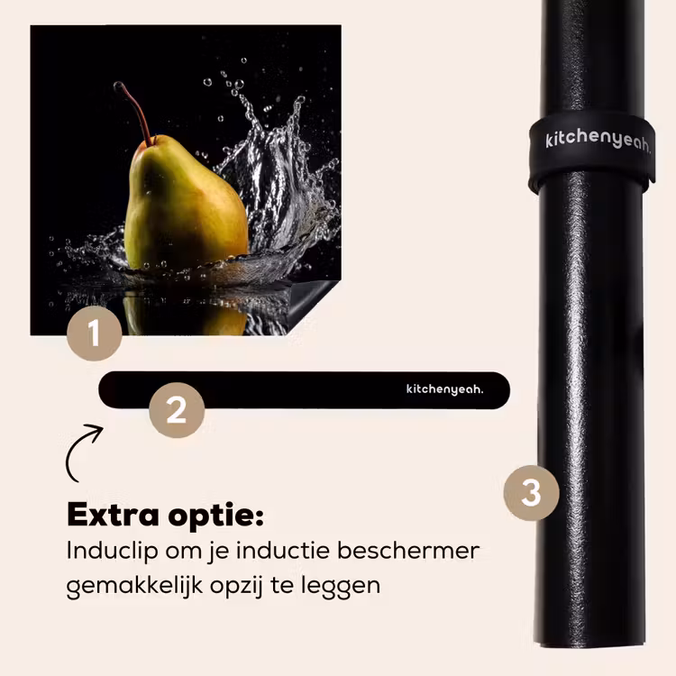 Inductie beschermer - Peer - Fruit - Water - Zwart — 8