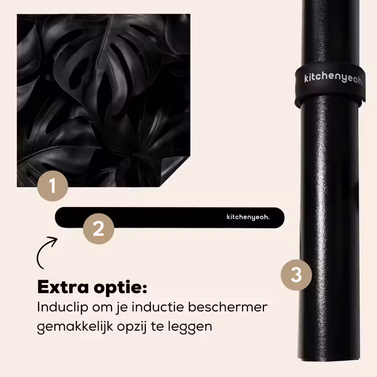 Inductie beschermer - Zwart - Monstera - Bladeren — 8