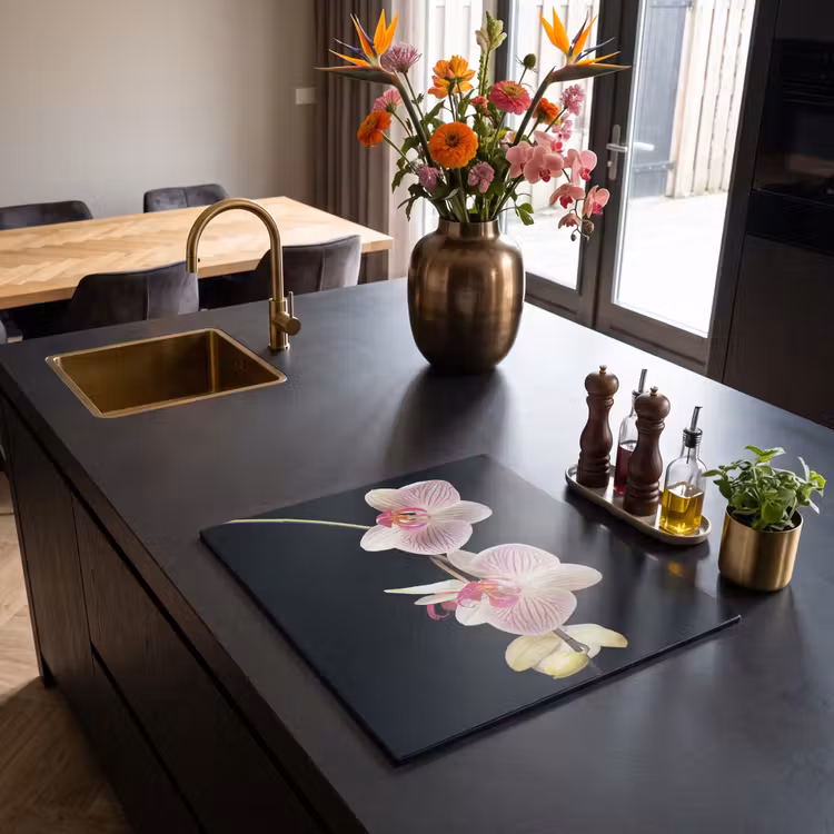 Inductie beschermer - Getekende Schoonheid van Orchideeën — 2