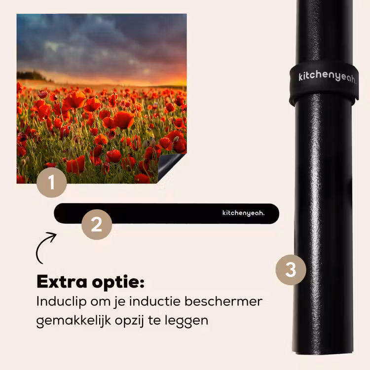 Inductie beschermer - Stormachtige Klaprozenhemel — 8