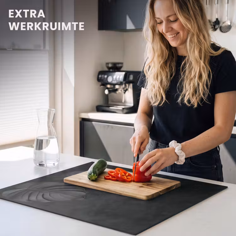 Inductie beschermer - Zwart - Blad - Monstera — 5