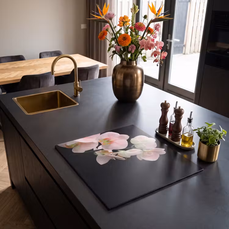 Inductie beschermer - Zachte Roze Orchideeënfluistering — 2