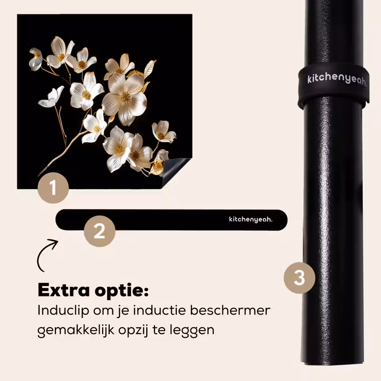 Inductie beschermer - Elegantie in Ivoor en Goud — 8