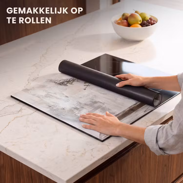 Inductie beschermer - Stillevensschets in Crème en Hout — 7