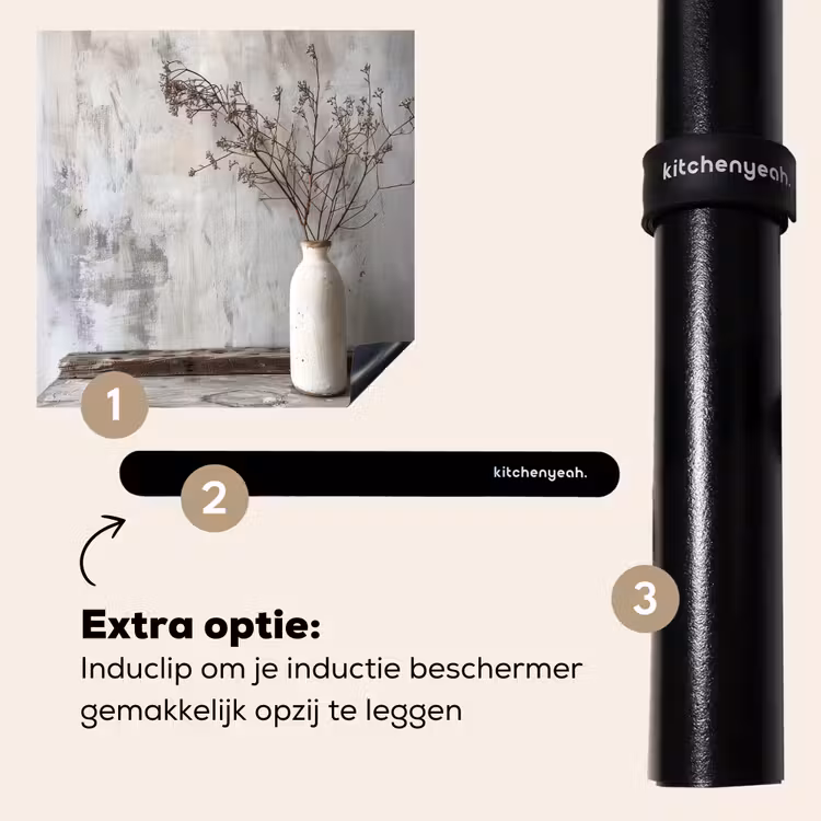 Inductie beschermer - Stillevensschets in Crème en Hout — 8
