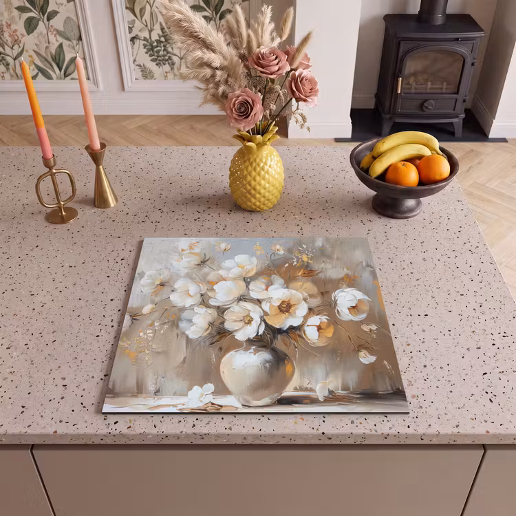 Inductie beschermer - Vaas - Bloemen - Kunst - Goud — 3
