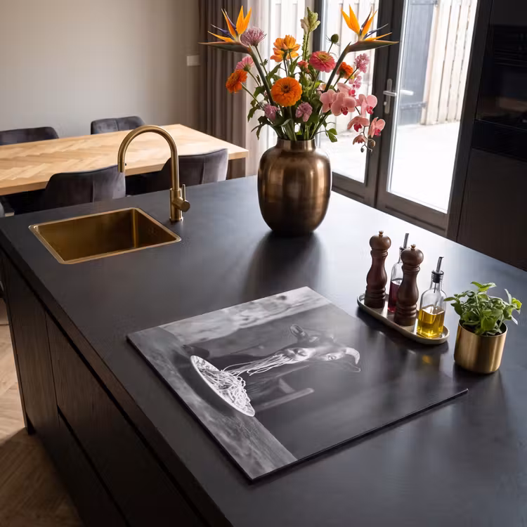 Inductie beschermer - Geit - Bord - Spaghetti - Zwart Wit — 2