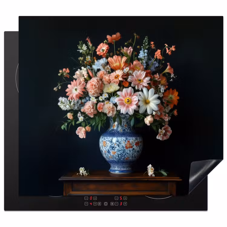 Inductie beschermer - Hout - Vaas - Kleuren - Bloemen — 1