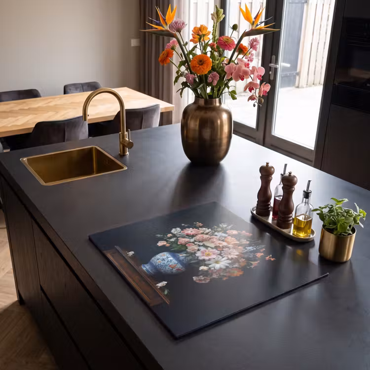 Inductie beschermer - Hout - Vaas - Kleuren - Bloemen — 2