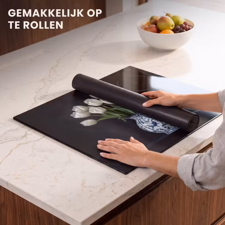 Inductie beschermer - Wit - Bloemen - Tulpen - Vaas — 7