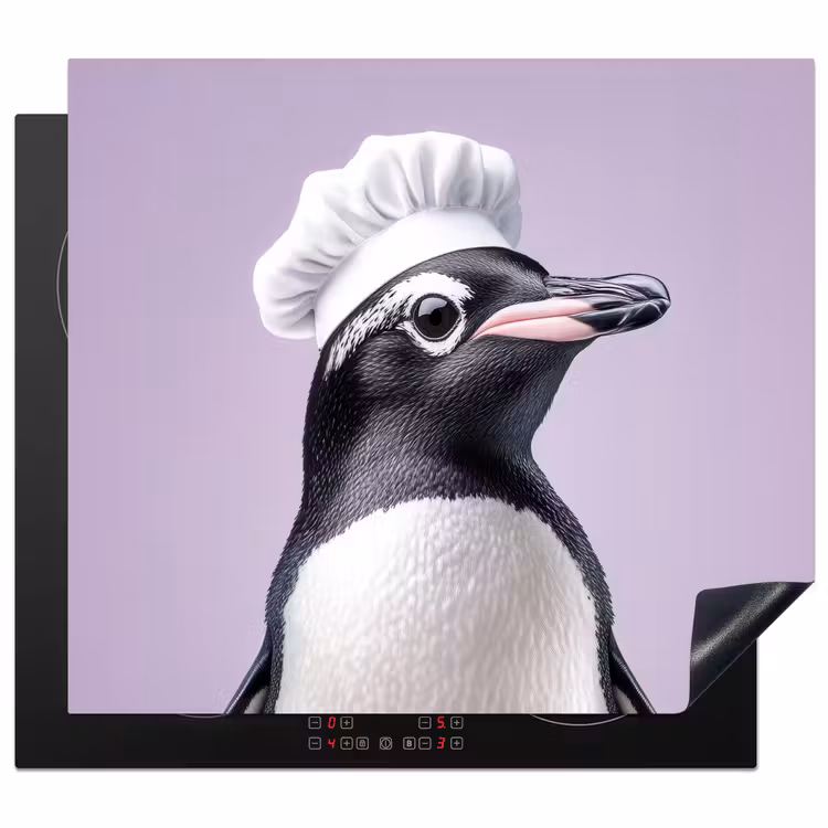 Inductie beschermer - Pinguïn - Koksmuts - Lief - Paars — 1