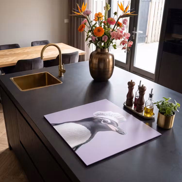 Inductie beschermer - Pinguïn - Koksmuts - Lief - Paars — 2
