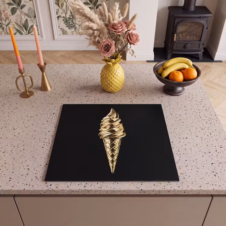Inductie beschermer - Ijs - Goud - Zwart - Eten — 3