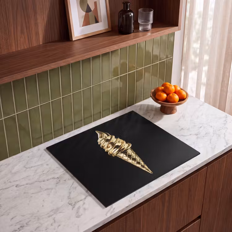 Inductie beschermer - Ijs - Goud - Zwart - Eten — 4
