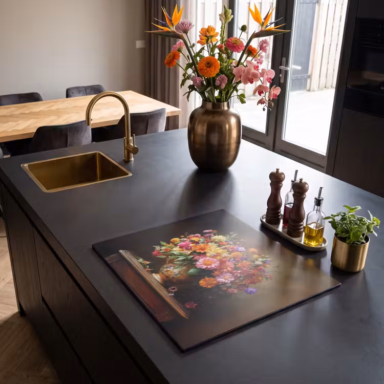 Inductie beschermer - Kleuren - Boeket - Vaas - Hout — 2