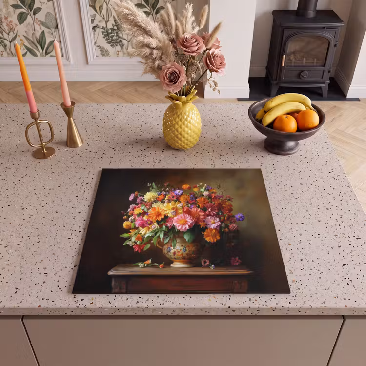 Inductie beschermer - Kleuren - Boeket - Vaas - Hout — 3