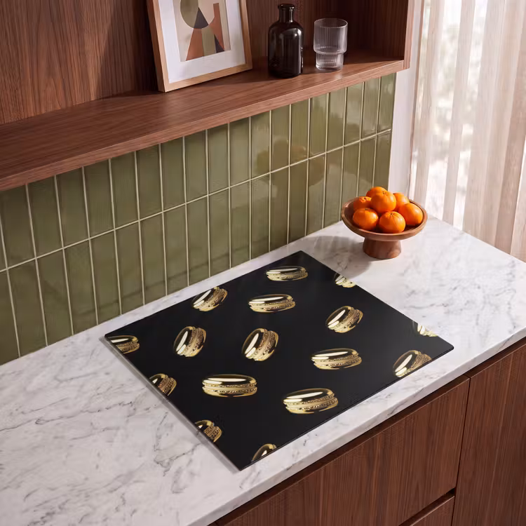 Inductie beschermer - Macarons - Patroon - Goud - Zwart — 4
