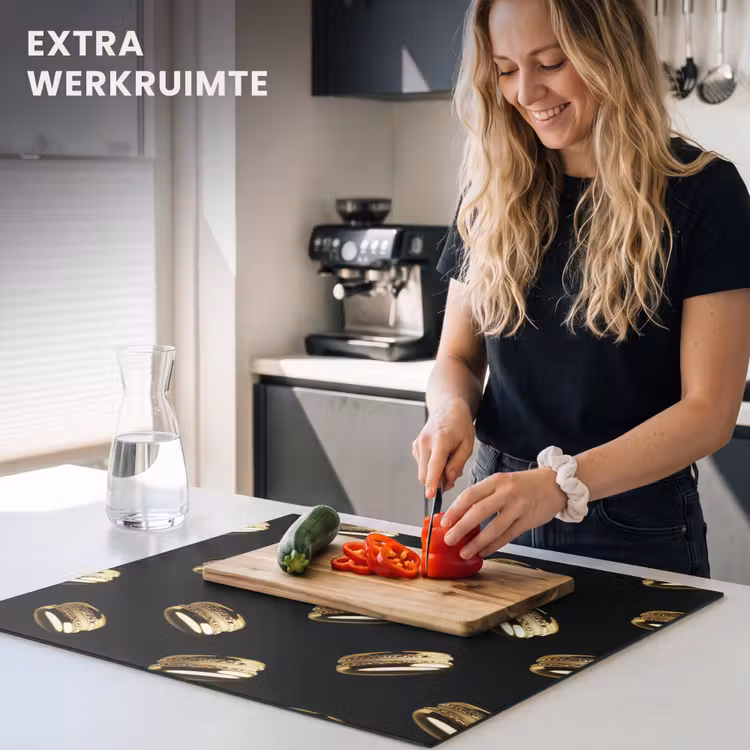 Inductie beschermer - Macarons - Patroon - Goud - Zwart — 5