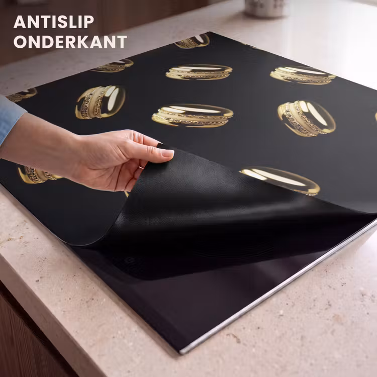 Inductie beschermer - Macarons - Patroon - Goud - Zwart — 6