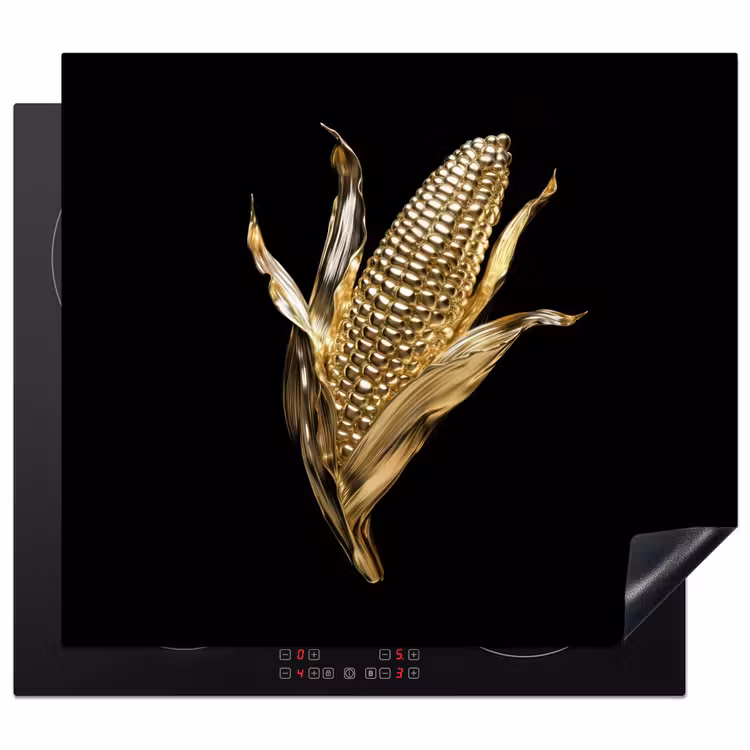 Inductie beschermer - Mais - Eten - Goud - Zwart — 1
