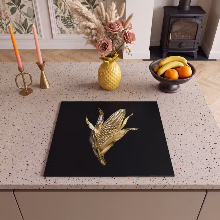 Inductie beschermer - Mais - Eten - Goud - Zwart — 3