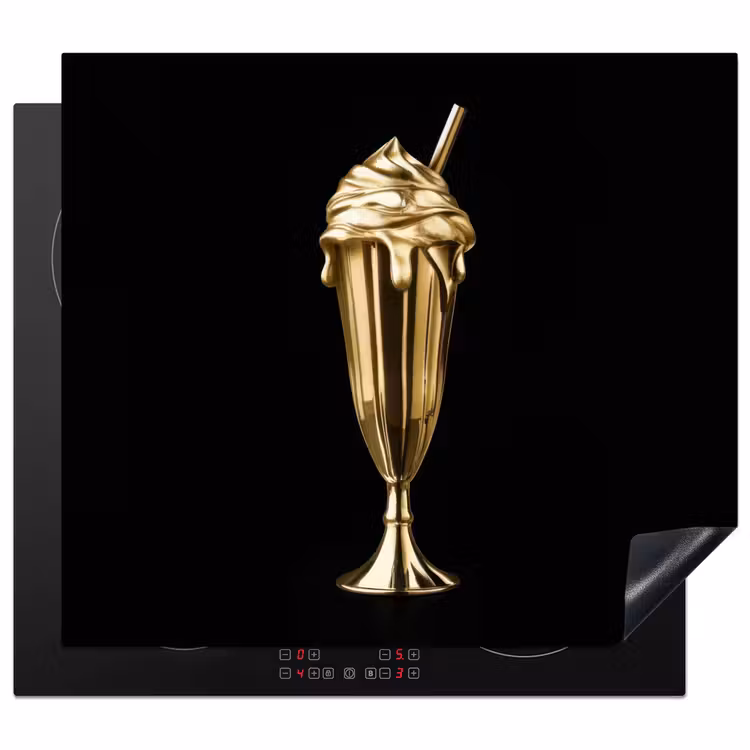 Inductie beschermer - Milkshake - Goud - Drinken - Zwart — 1