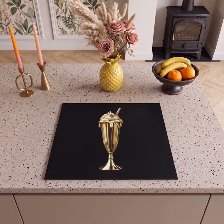 Inductie beschermer - Milkshake - Goud - Drinken - Zwart — 3