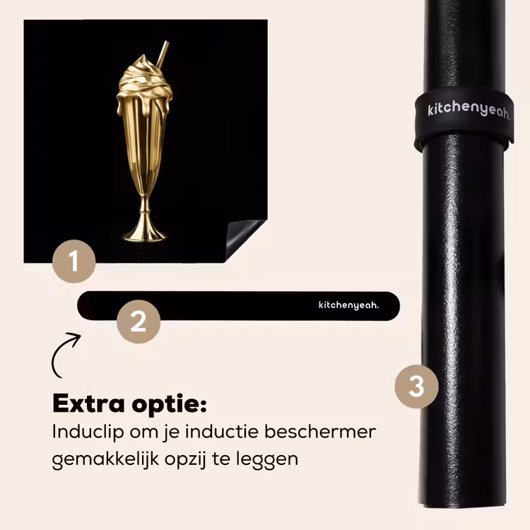 Inductie beschermer - Milkshake - Goud - Drinken - Zwart — 8
