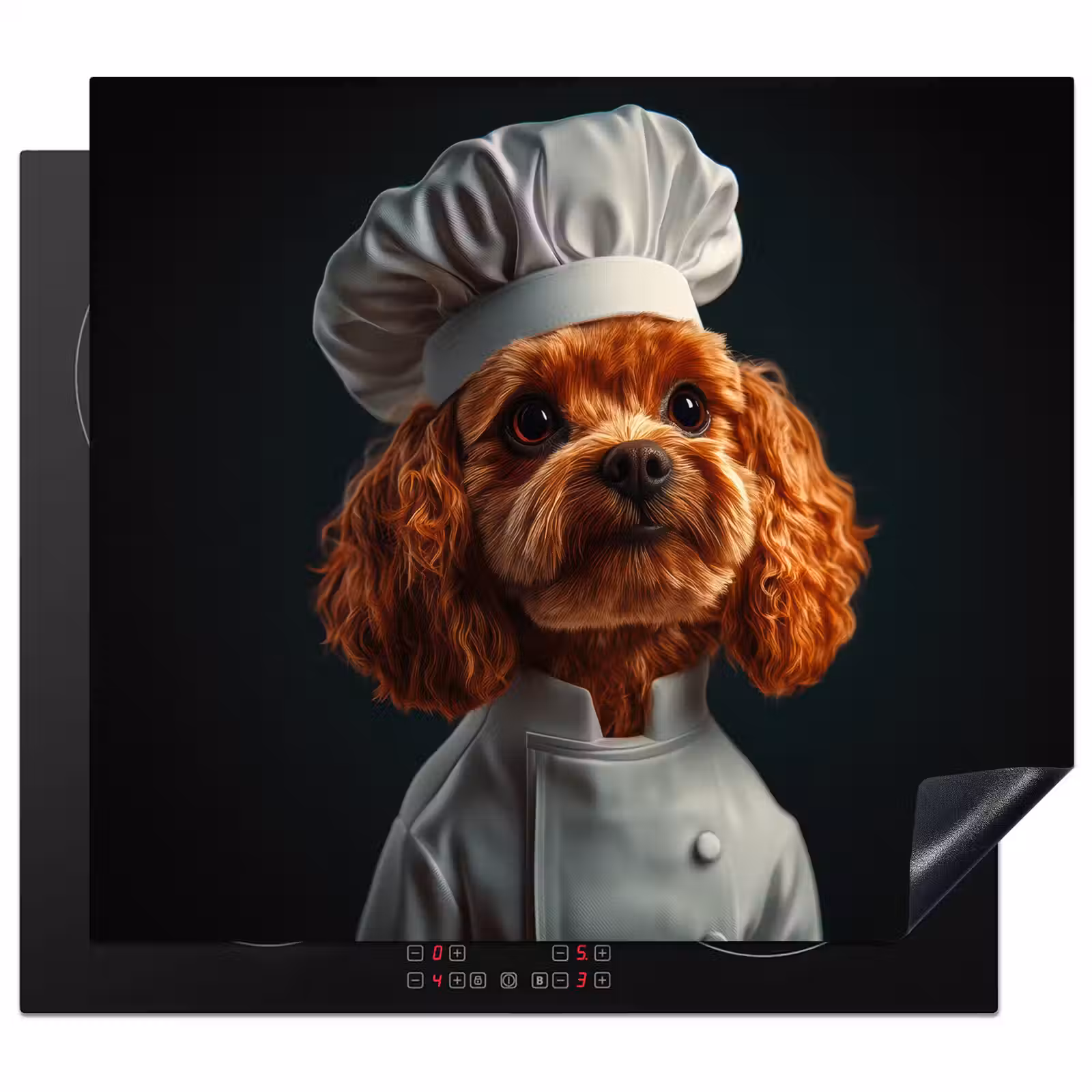 Inductie beschermer - Bruin - Kok - Hondje — 1