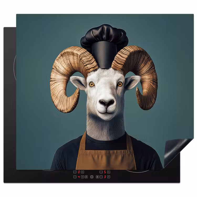 Inductie beschermer - Geit - Hoorns - Kokskleding — 1