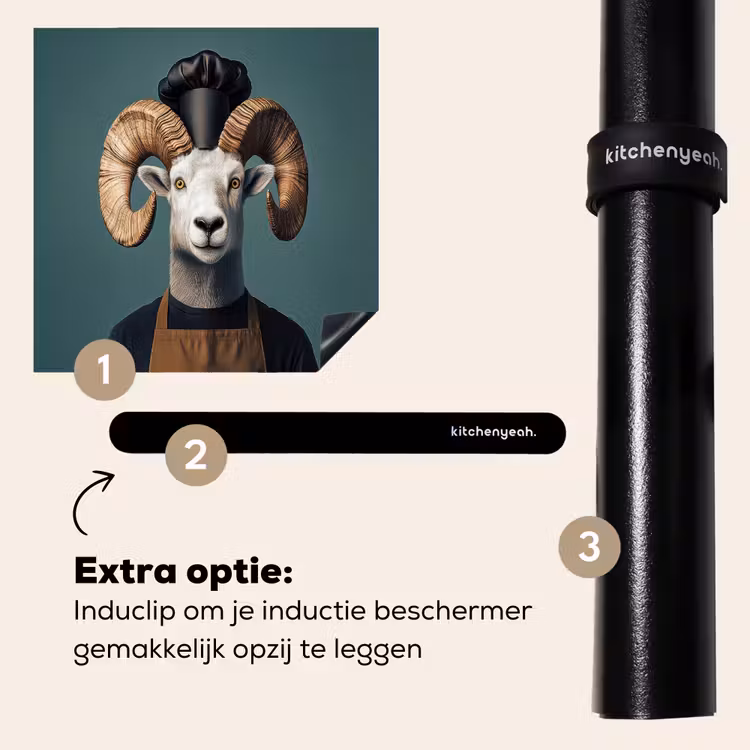 Inductie beschermer - Geit - Hoorns - Kokskleding — 8