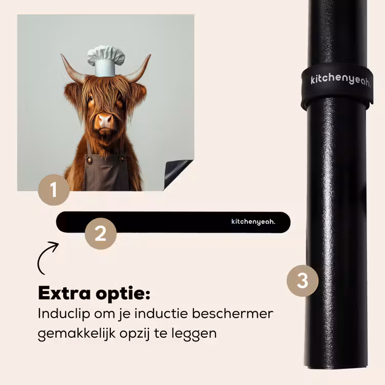 Inductie beschermer - Schotse Hooglander - Bruin - Hoorns - Kokskleding — 8