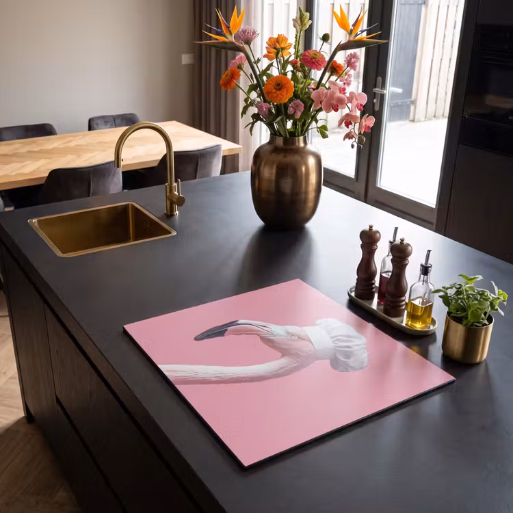 Inductie beschermer - Flamingo - Roze - Koksmuts - Vogel — 2