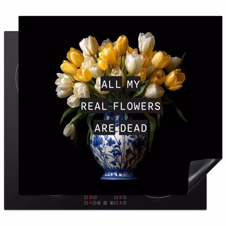 Inductie beschermer - Quotes - Bloem - Tulp - Geel — 1