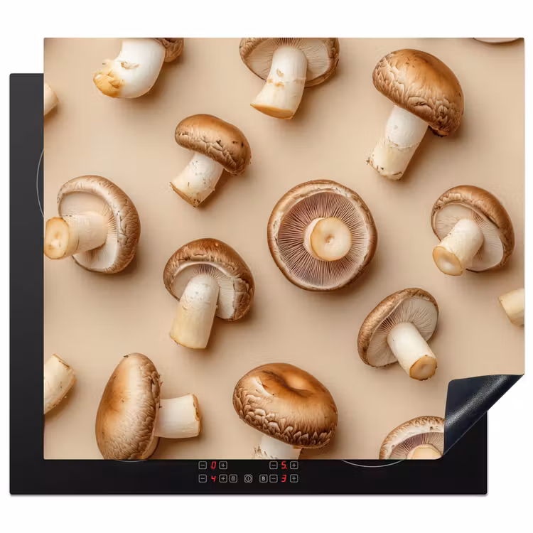 Inductie beschermer - Kastanje Champignons - Beige — 1