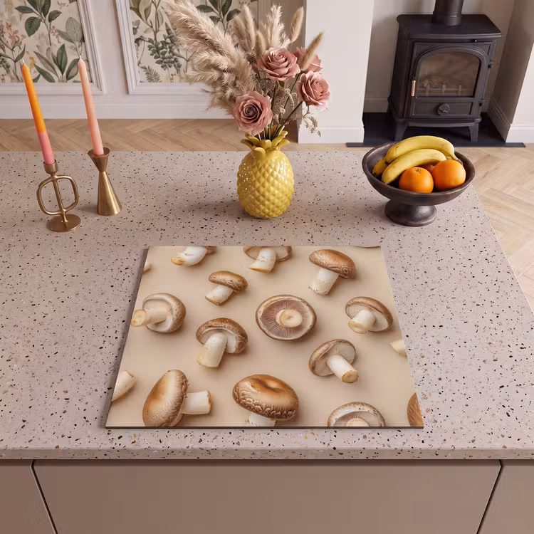 Inductie beschermer - Kastanje Champignons - Beige — 3