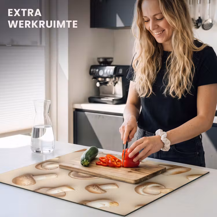 Inductie beschermer - Kastanje Champignons - Beige — 5