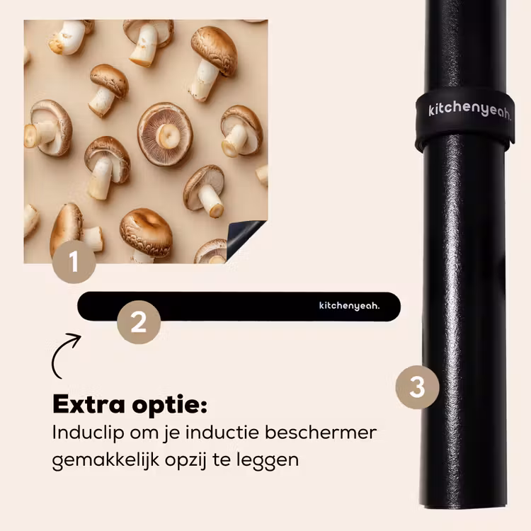 Inductie beschermer - Kastanje Champignons - Beige — 8